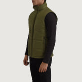 Kegen Green Leather Vest Jacket